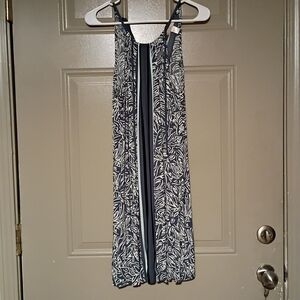 LOFT Navy and White Backless Dress